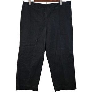 Liz Claiborne Audra Black Capri Pants 12 Slimming Side Zip Straight Leg Work